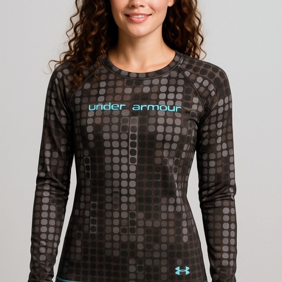 Under Armour Tops - Under Armour Women's Black and Gray Patterned Top